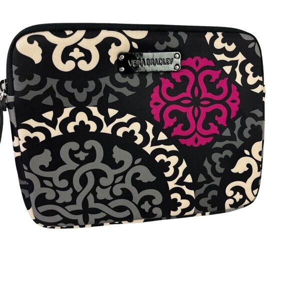 Vera Bradley Canterberry Magenta Black Neoprene Tablet Cover Case Padded 8 x 10 - Picture 1 of 16